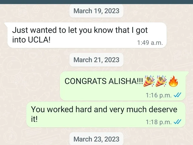 Message from Alisha