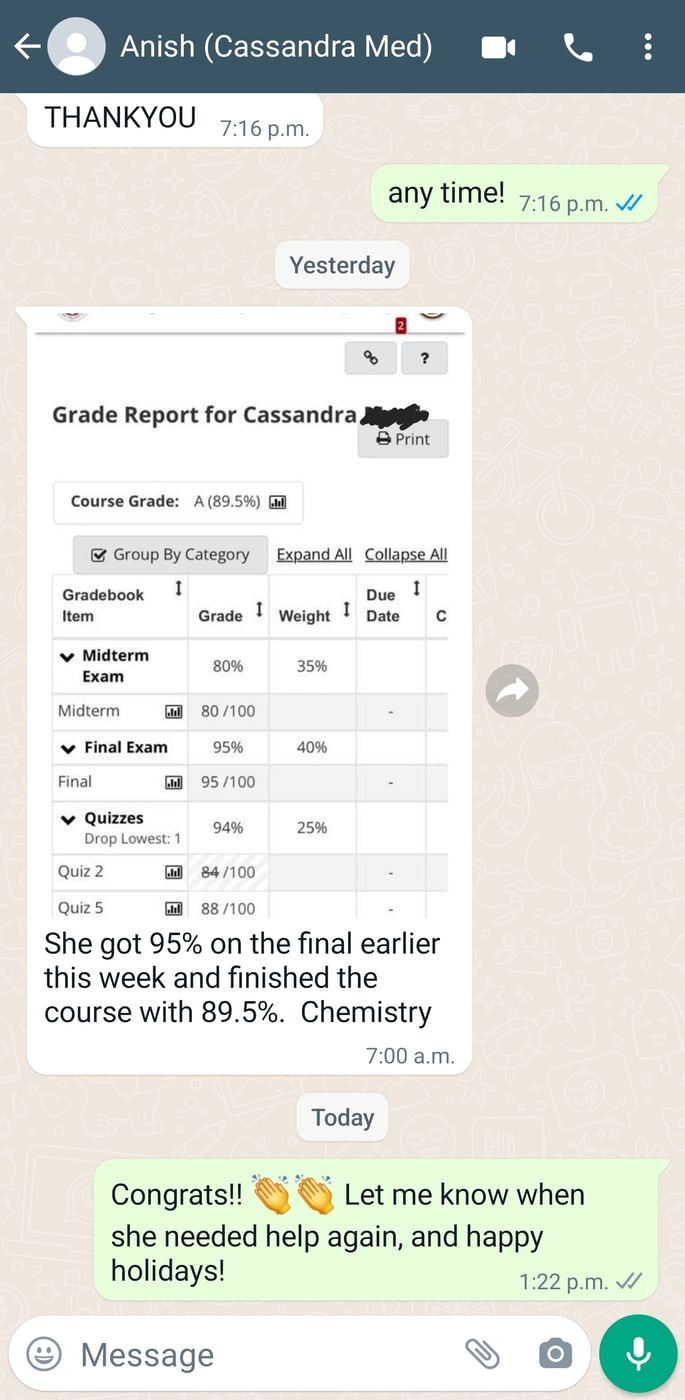 Anish’s parent — 95% final