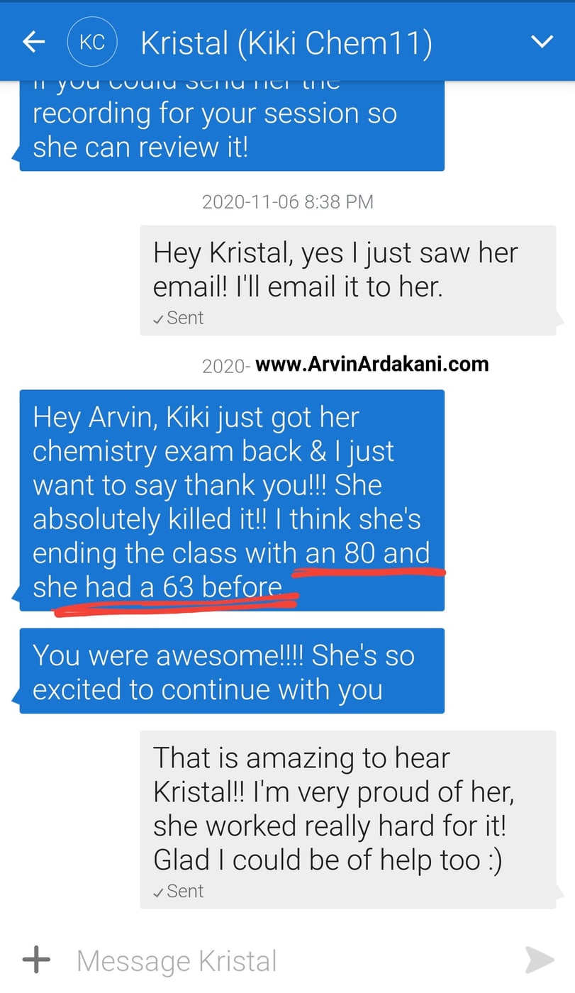 Kristal’s parent — 63 → 80