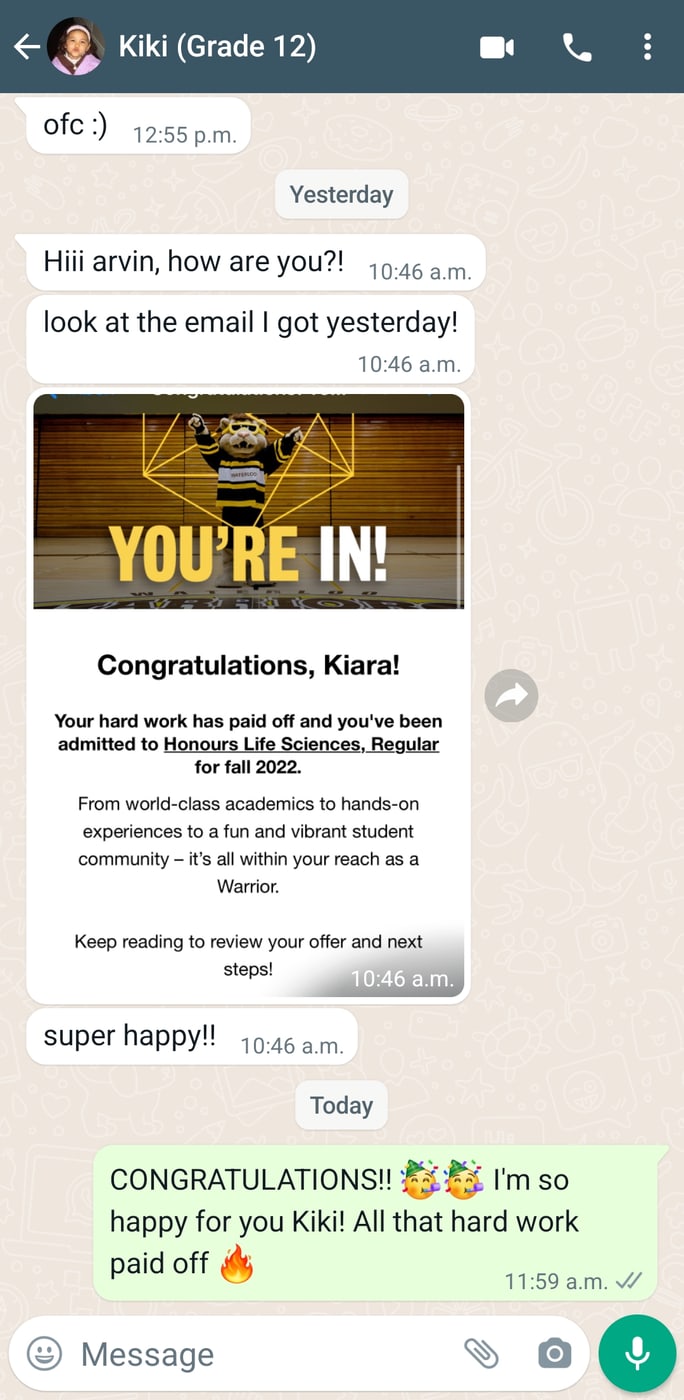 Kiara — Accepted · Waterloo